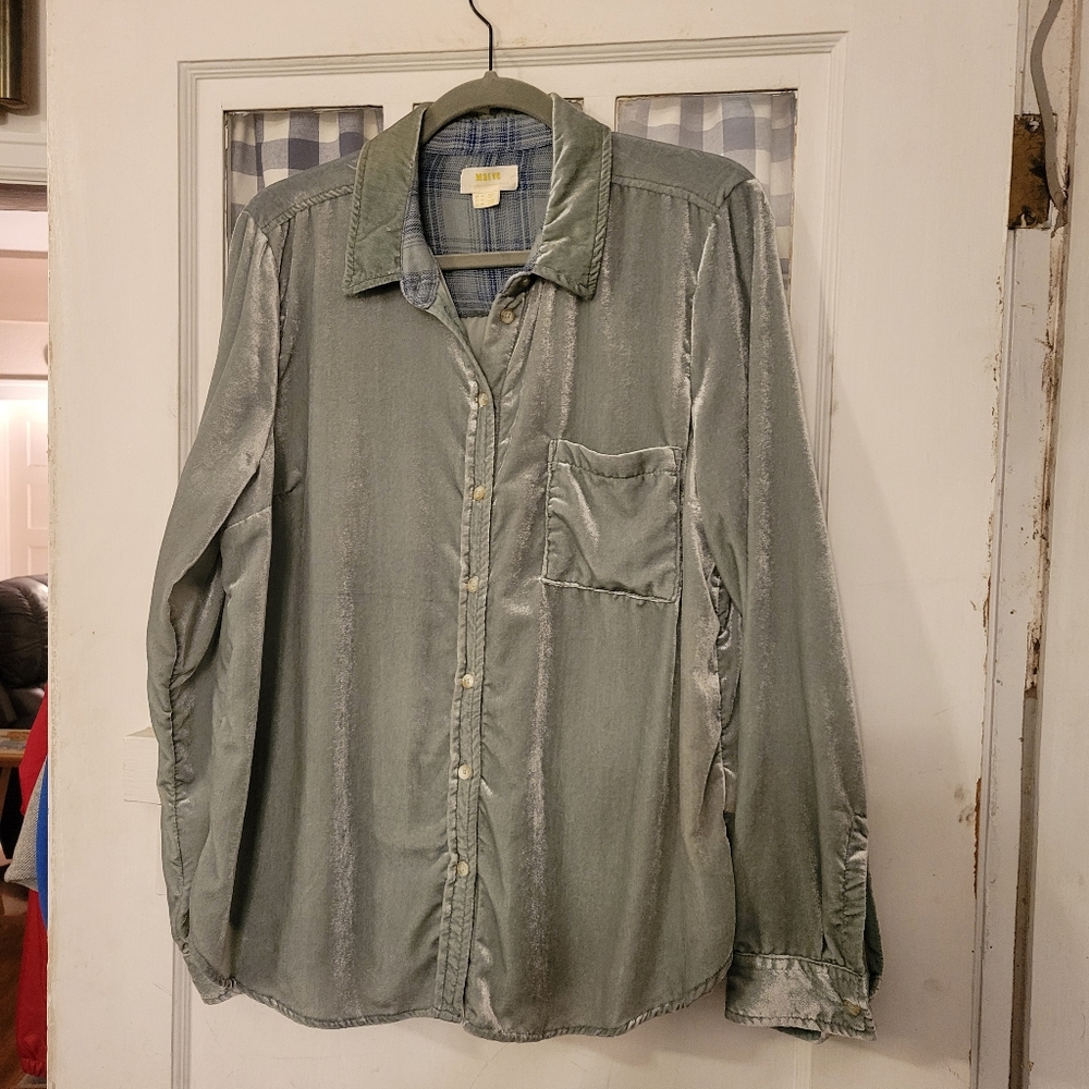 Maeve Green Button Down Shirt